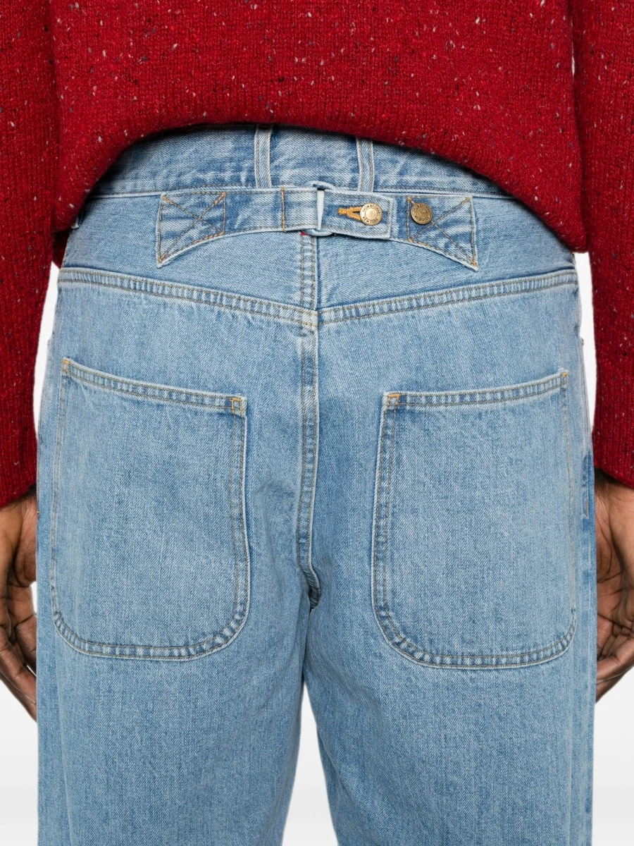 Blugi Thom Browne albastri din denim - Img 7