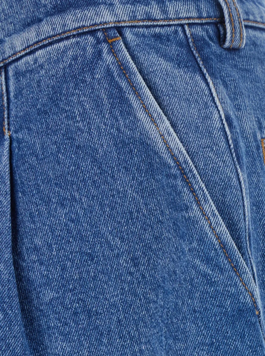 Blugi Unisex pleated jeans in 100% cotton violet - Img 3