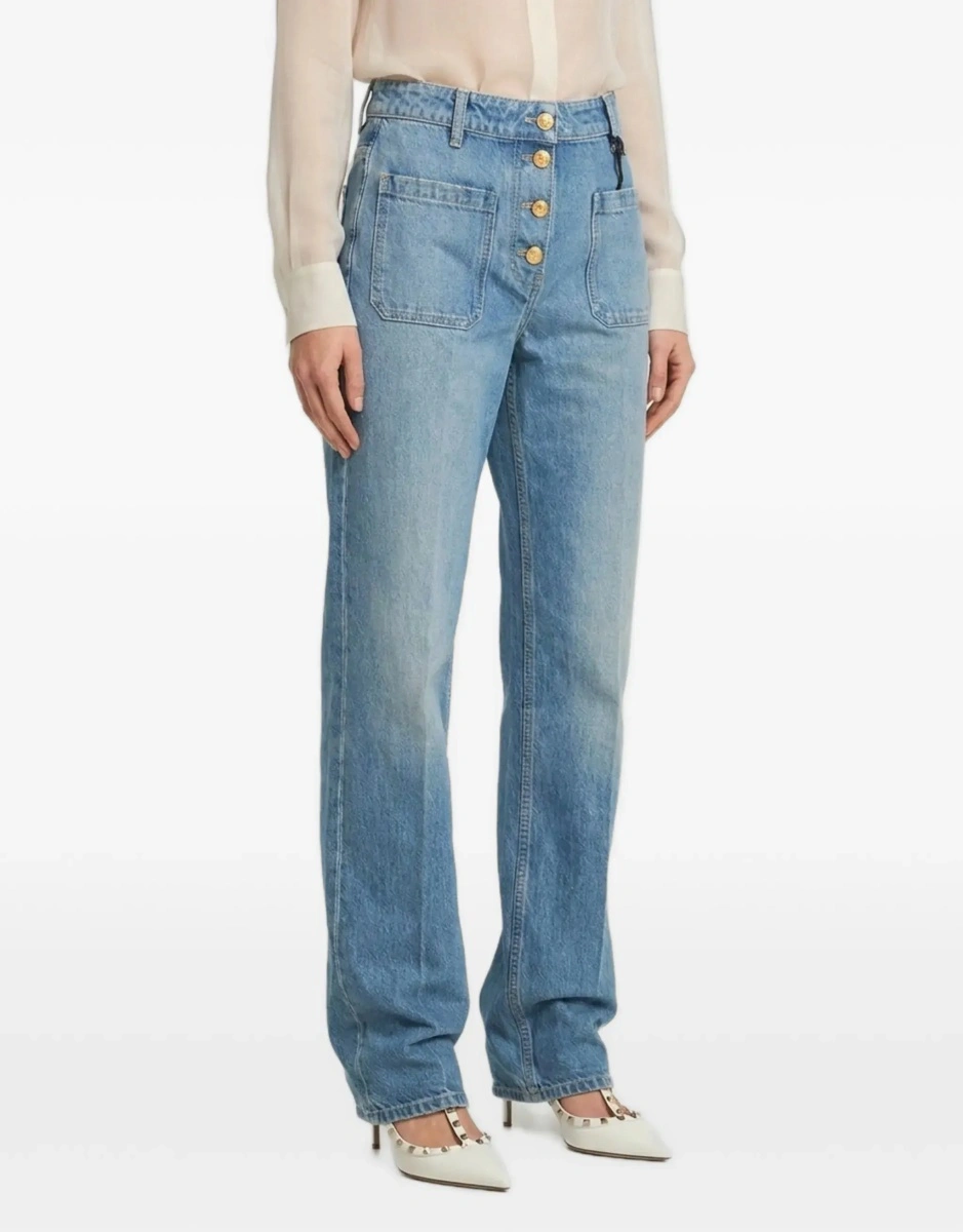 Blugi Valentino Garavani albastri din denim - Img 8