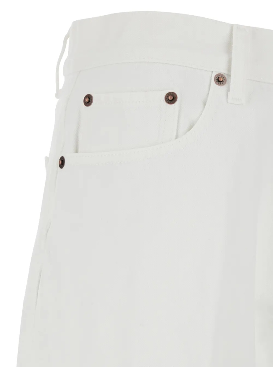Blugi White Jeans with Five-Pocket Design and Logo Patch on the Back for Men - Img 3