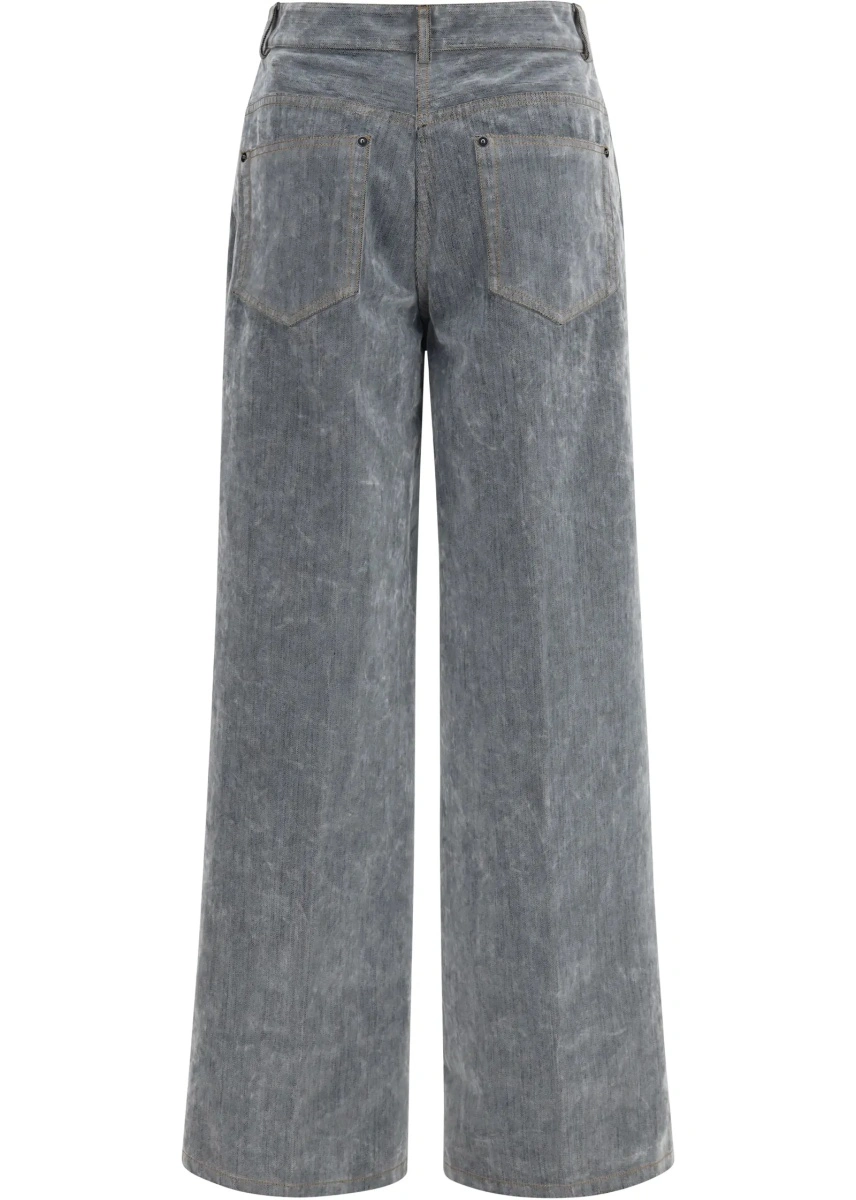 Blugi Wide leg Jeans in flocked denim - Img 2