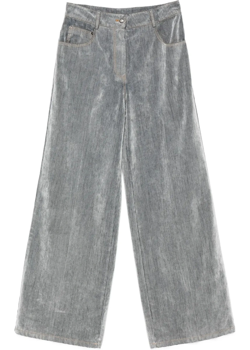 Blugi Wide leg Jeans in flocked denim - Img 6