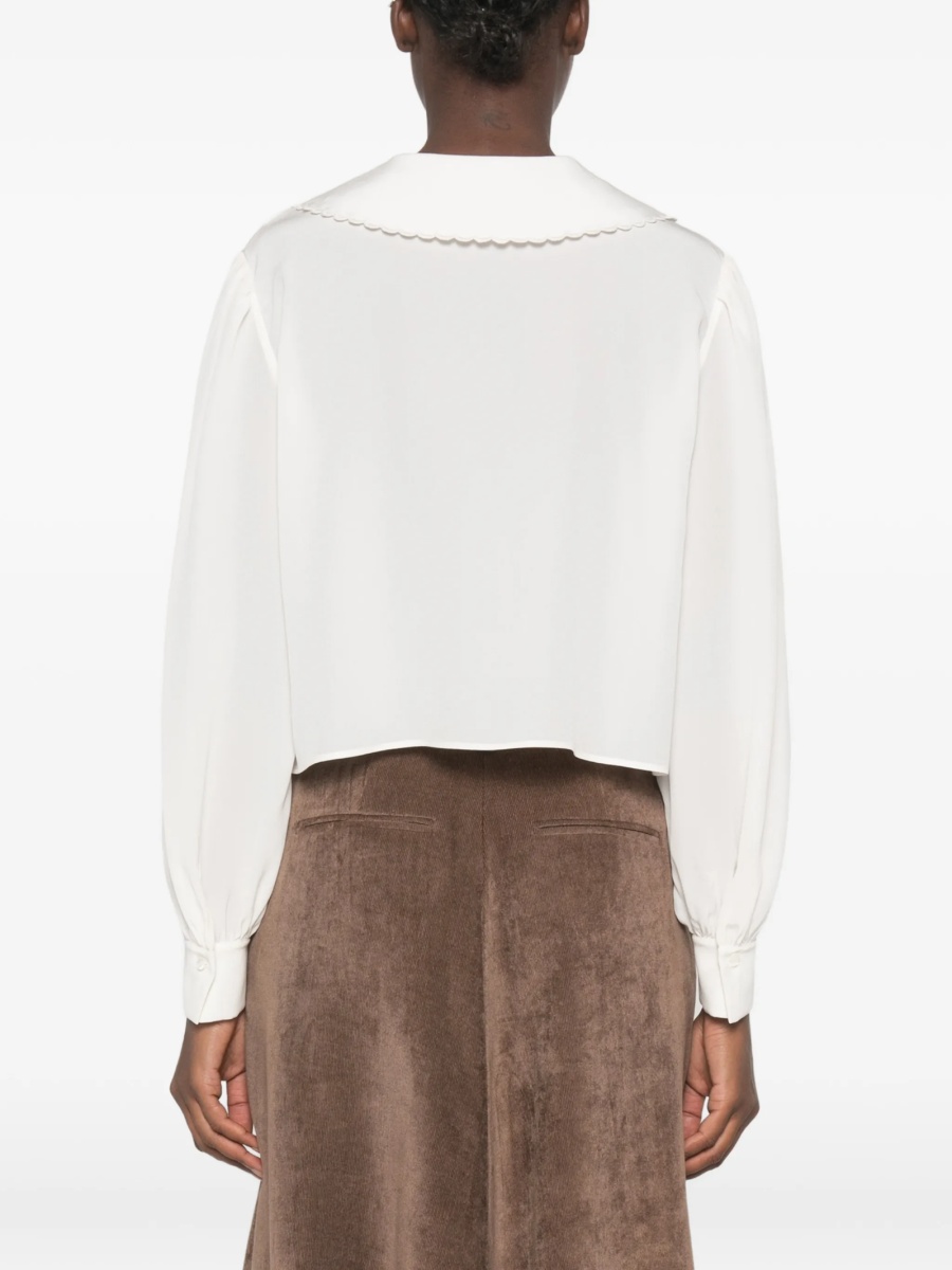 Bluza Chloe alba din matase - Img 4
