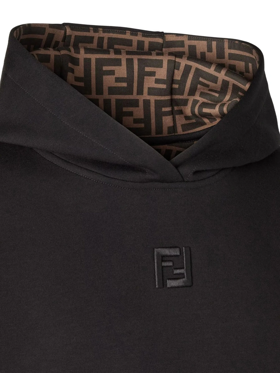 Bluza de trening Fendi neagra din bumbac - Img 5