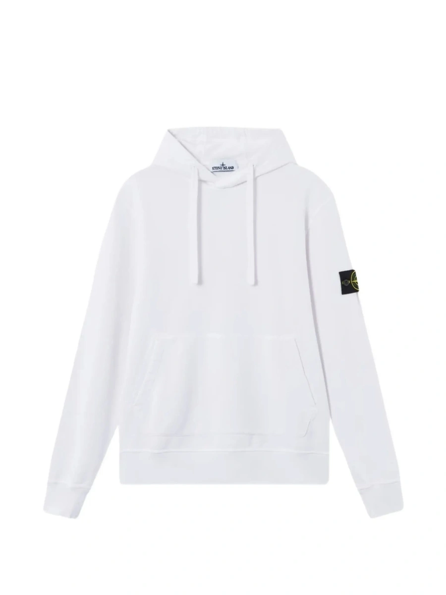 Bluza de trening Stone Island alba din bumbac - Img 7