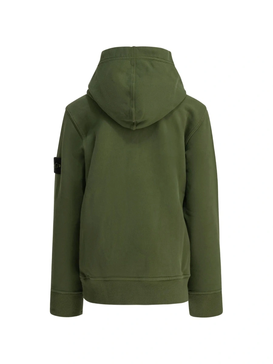 Bluza de trening Stone Island verde din bumbac - Img 4