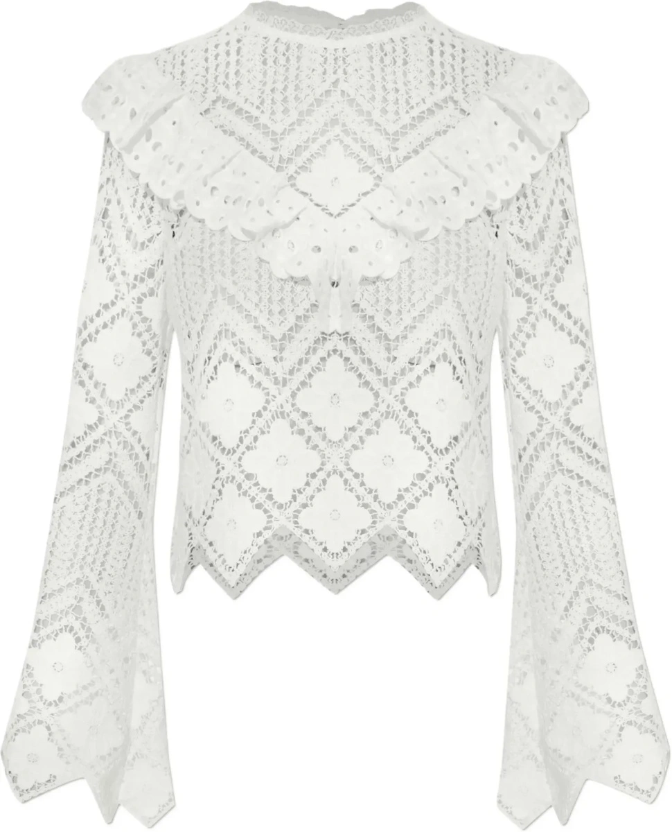 Bluza Top In Crochet Con Inserti In Pizzo - Img 6