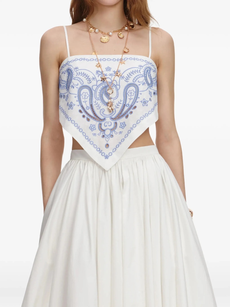 Bluza Top In Lino Con Ricamo - Img 5