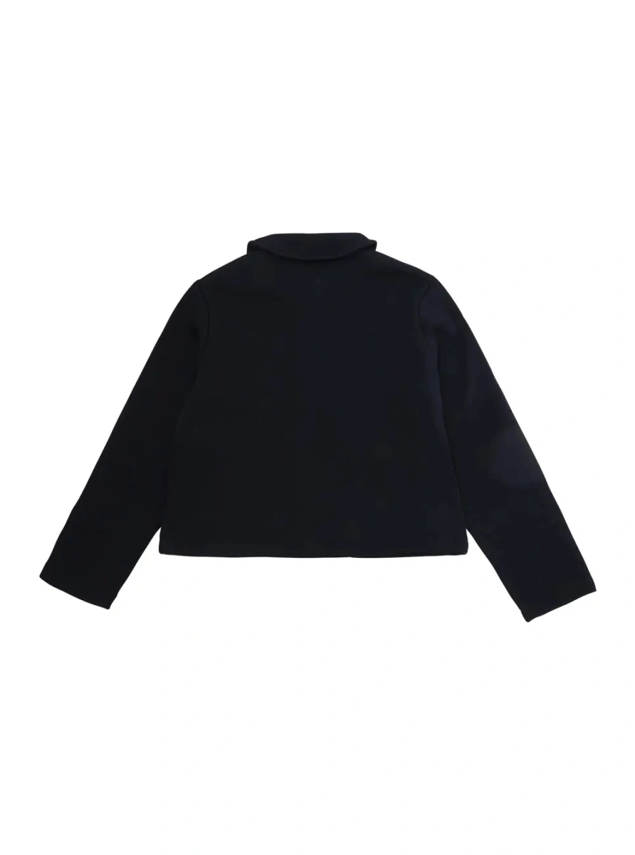 Bluza trening Blue Hoodie with logo lettering on the front and zip closure in Cotton Girl - Img 2