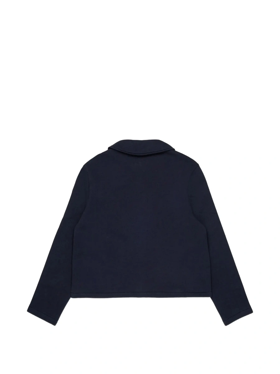 Bluza trening Blue Hoodie with logo lettering on the front and zip closure in Cotton Girl - Img 4