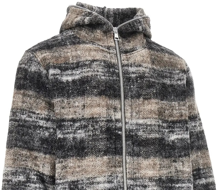 Bluza trening Check wool-blend full-zip hoodie - Img 2