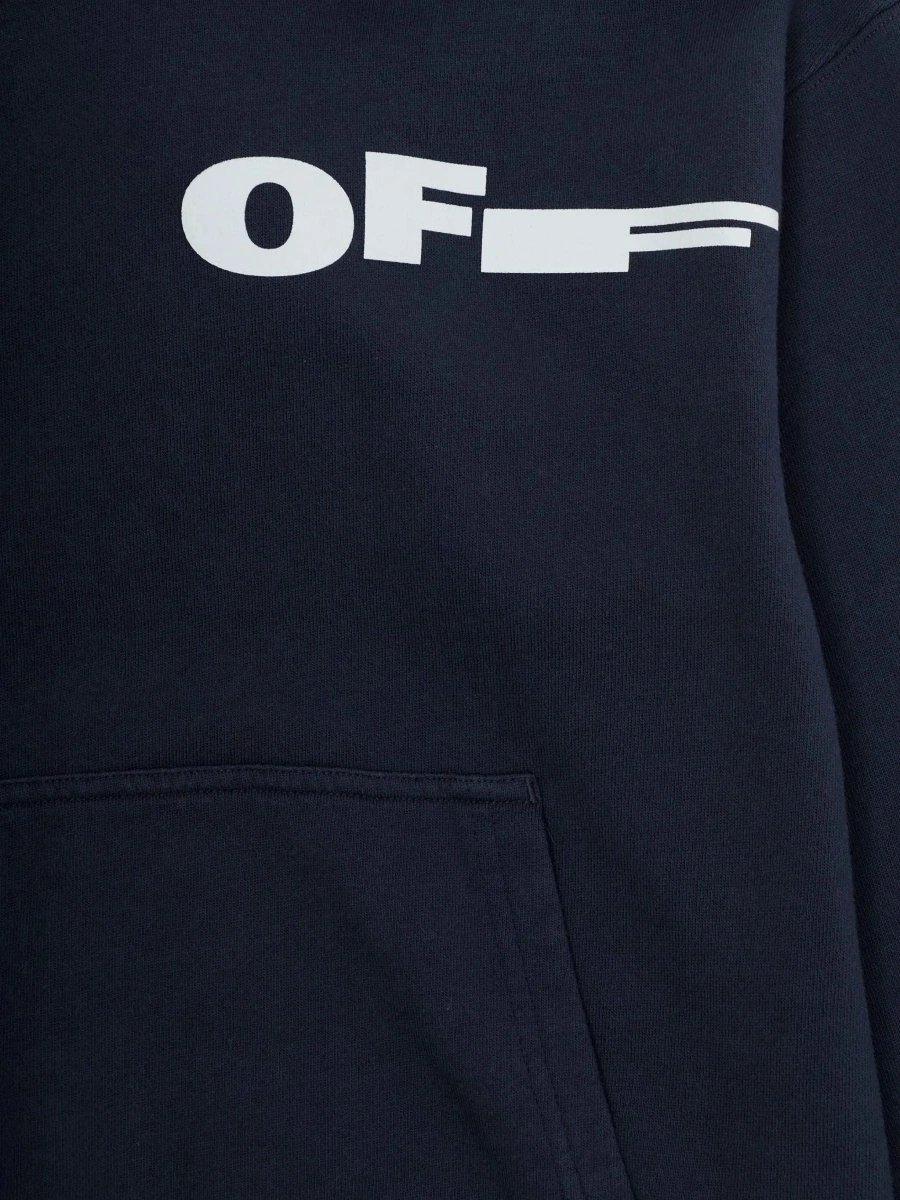 Bluze Blue Cotton Hoodie with Front and Back Logo for Kids - Img 5