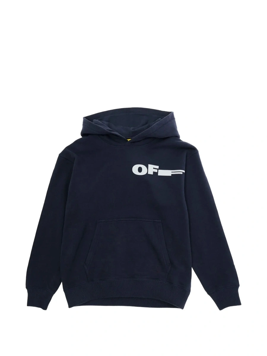 Bluze Blue Cotton Hoodie with Front and Back Logo for Kids - Img 6