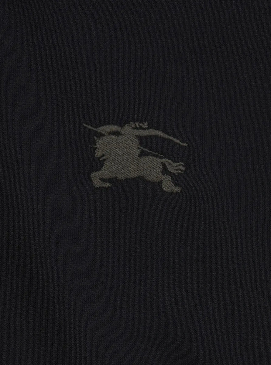 Bluze Hoodie with Equestrian Knight Motif on the Front in Black Cotton Boy - Img 3