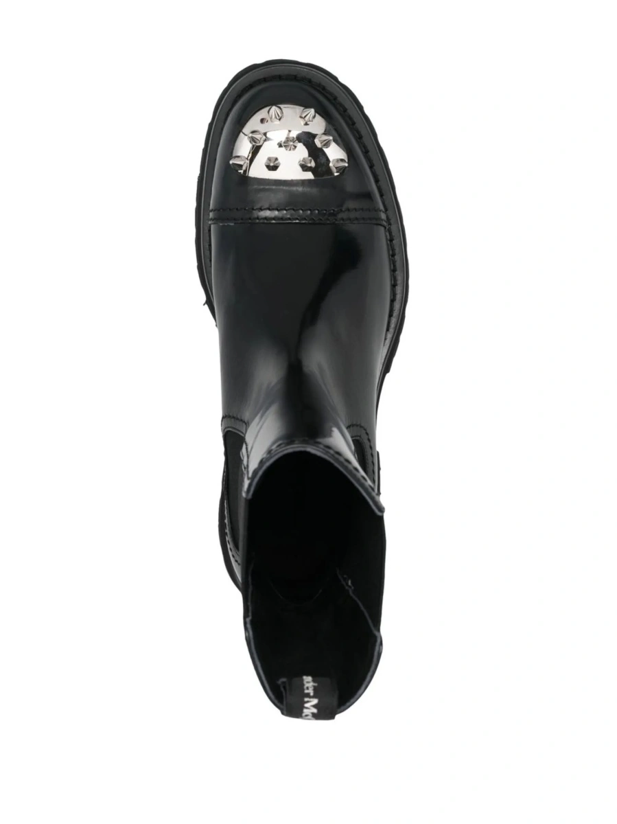 Bocanci Alexander McQueen negri din piele - Img 4