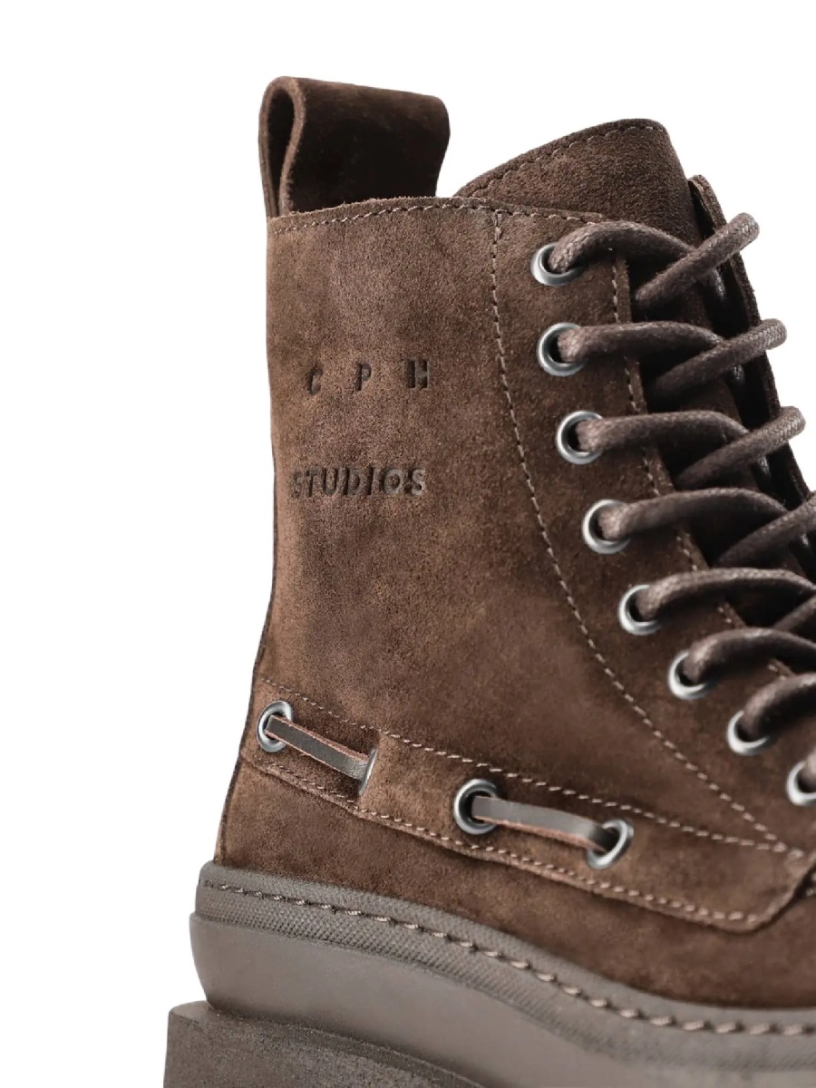 Bocanci Lace-up Boots color chocolate - Img 4