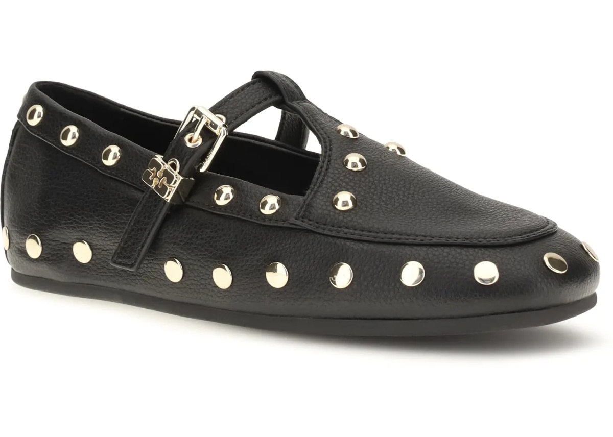 Bocanci Mary Jenny studded Ballerinas in pebbled leather - Img 2