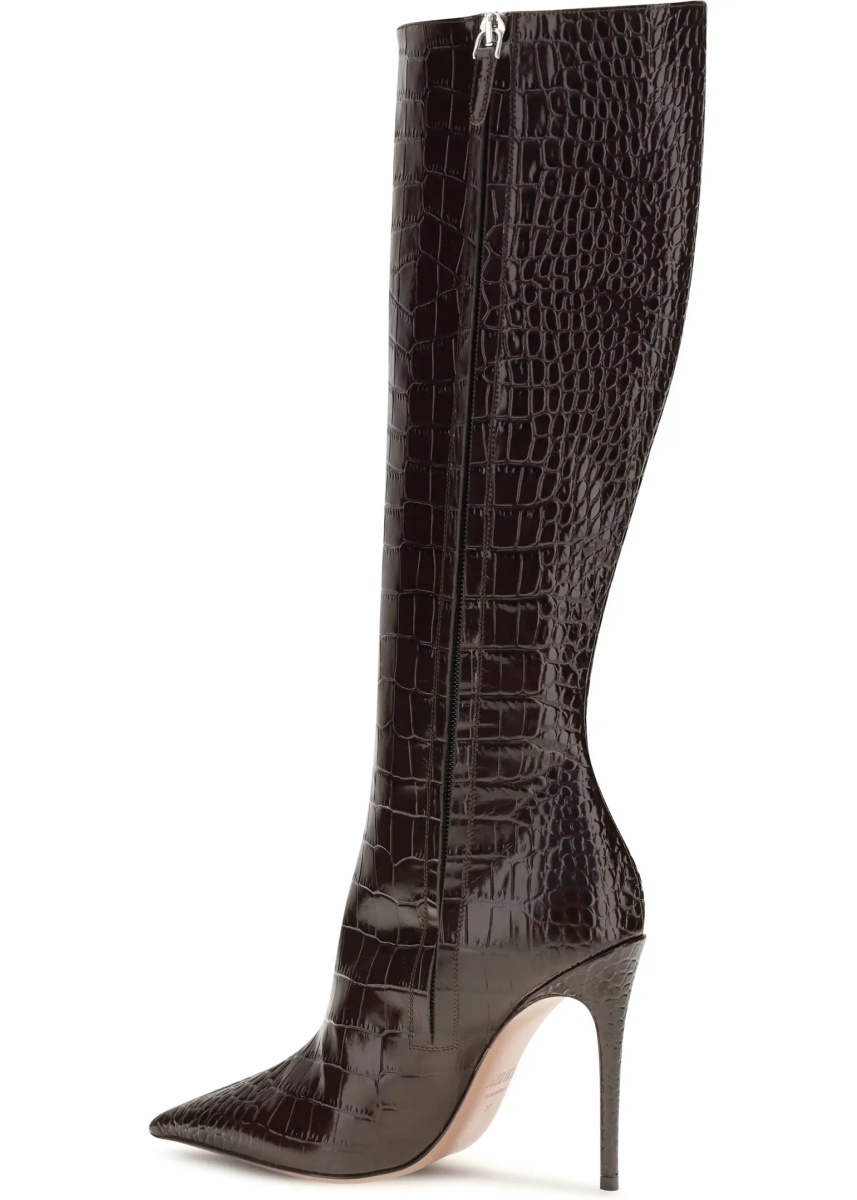 Bocanci Vera crocodile-effect tall Boots - Img 3