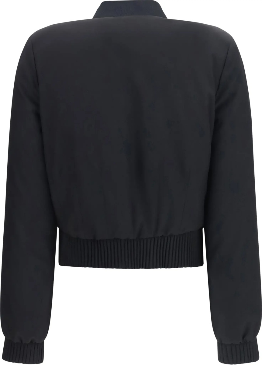 Bomber Buttoned Bomber Jacket with visible stitching - Img 2