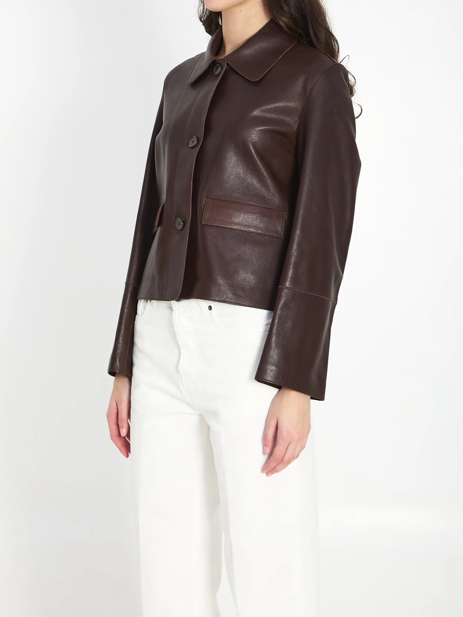 Bomber Fem Vintage Leather Jacket - Img 2