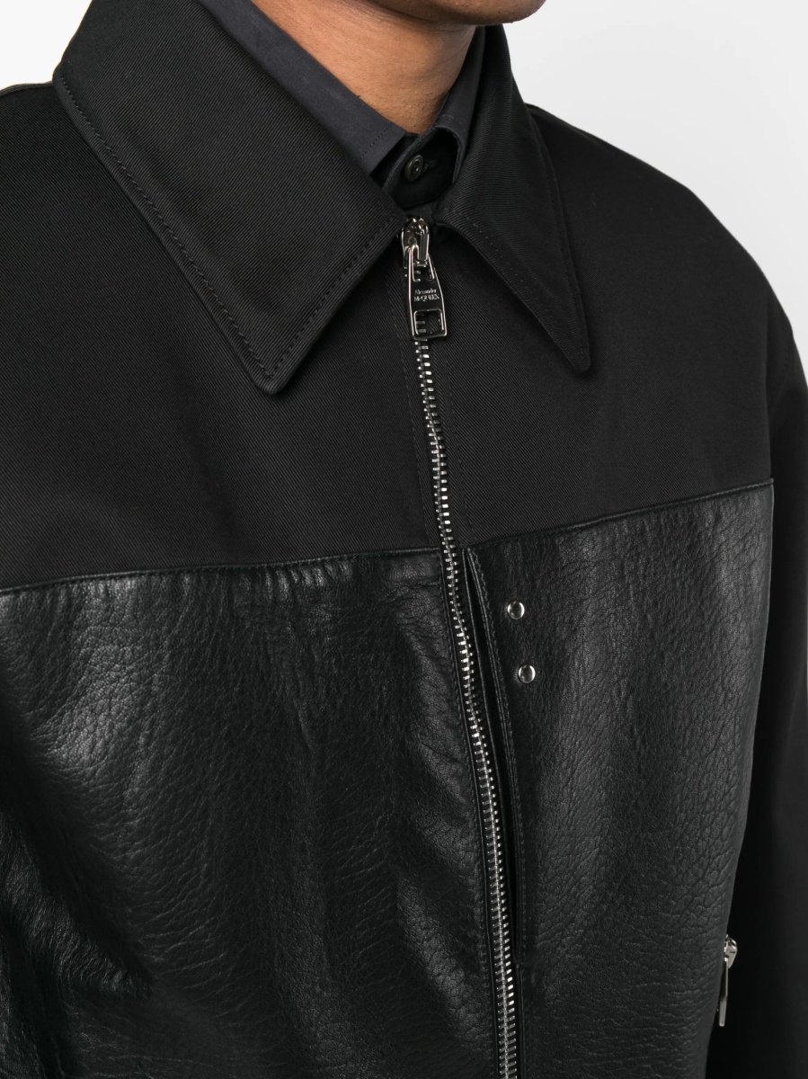 Bomber jacket Alexander McQueen neagra din piele - Img 5