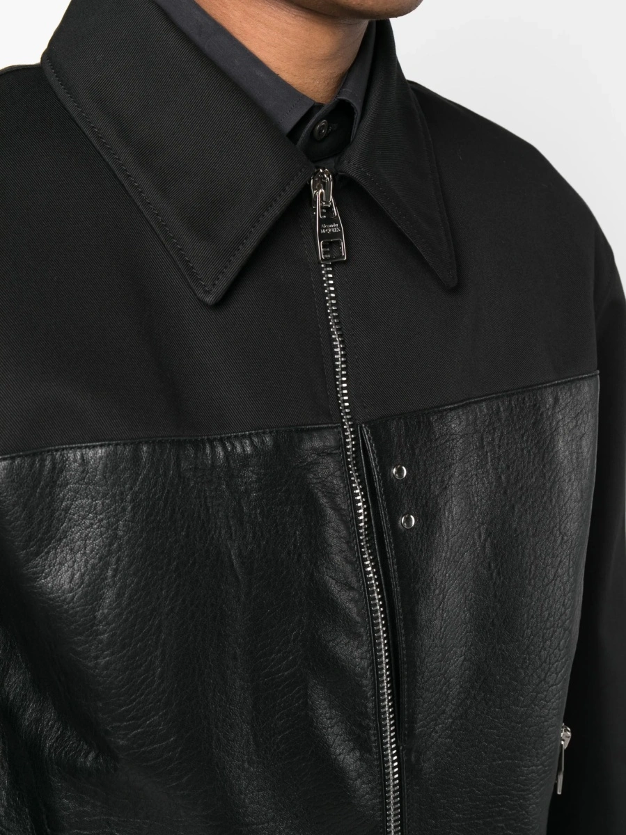 Bomber jacket Alexander McQueen neagra din piele - Img 5