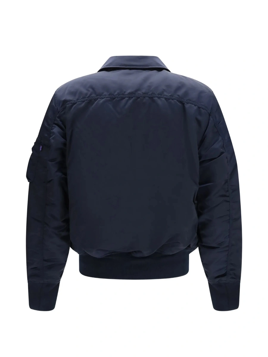Bomber jacket Alpha Industries albastra din nylon - Img 2