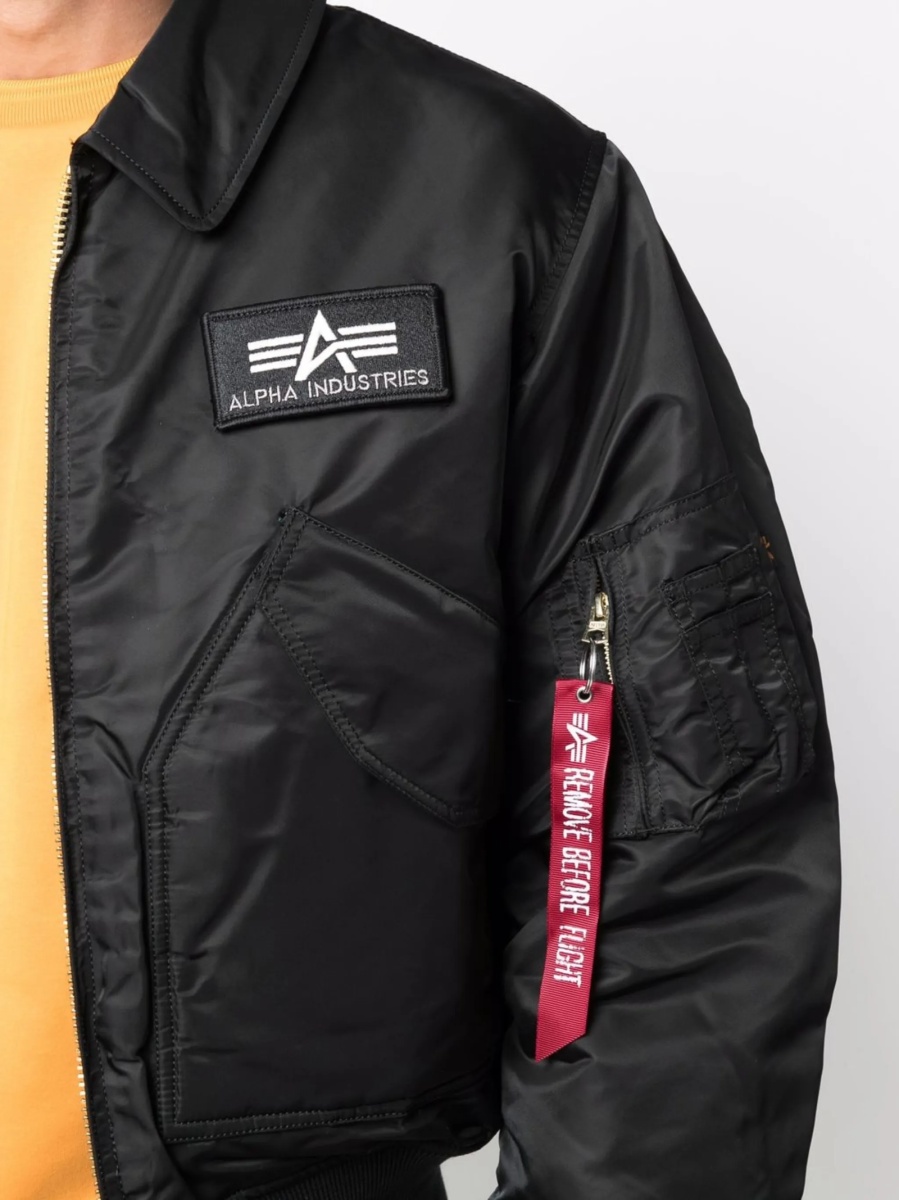 Bomber jacket Alpha Industries neagra din nylon - Img 5
