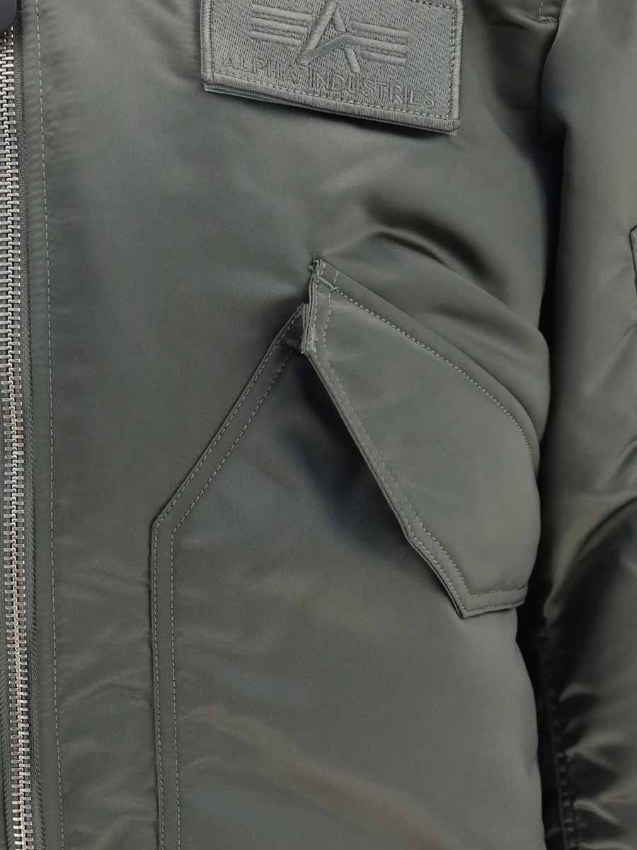Bomber jacket Alpha Industries verde din nylon - Img 3