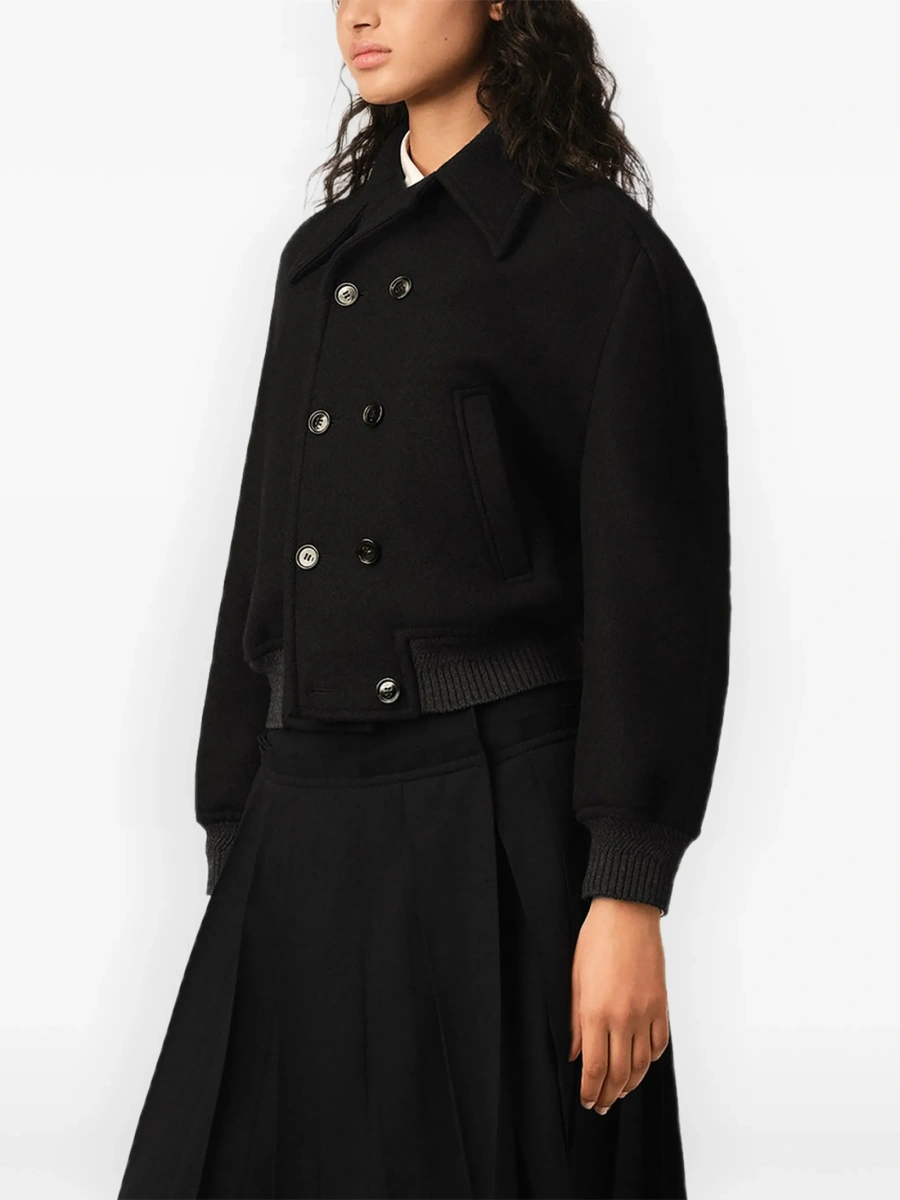 Bomber jacket AMI Paris neagra din lana - Img 3