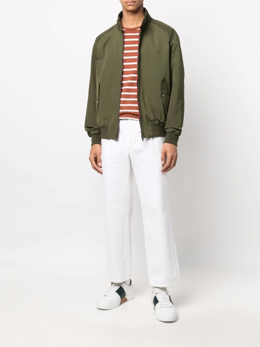 Bomber jacket Baracuta verde din polyester si bumbac - Img 6