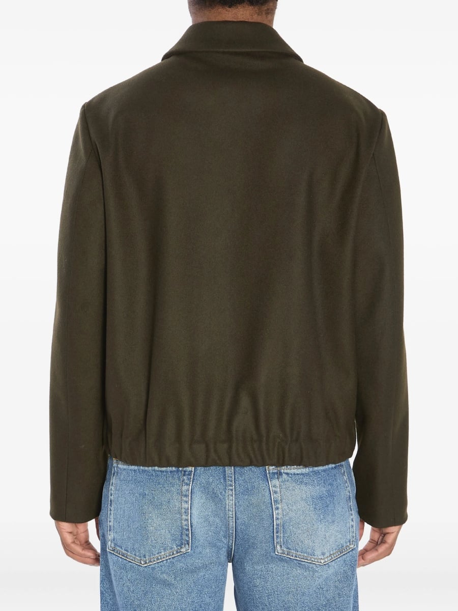 Bomber jacket BARENA verde din lana si poliamida - Img 4