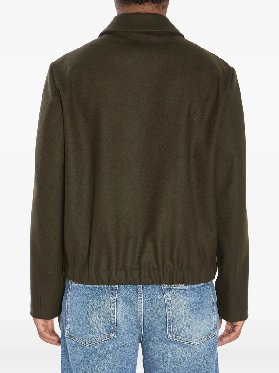 Bomber jacket BARENA verde din lana si poliamida - Img 4