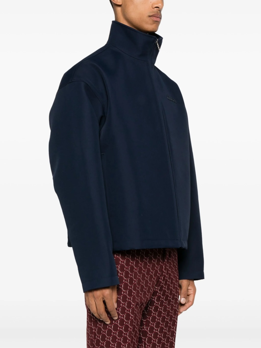 Bomber jacket Gucci albastra din matase si lana - Img 3