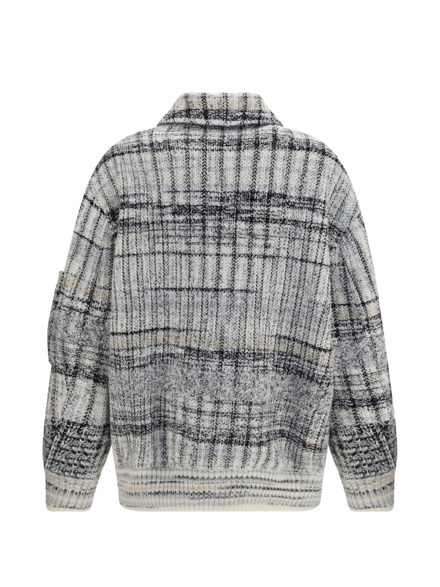Bomber jacket MISSONI BEACHWEAR alba din bumbac si lana - Img 2