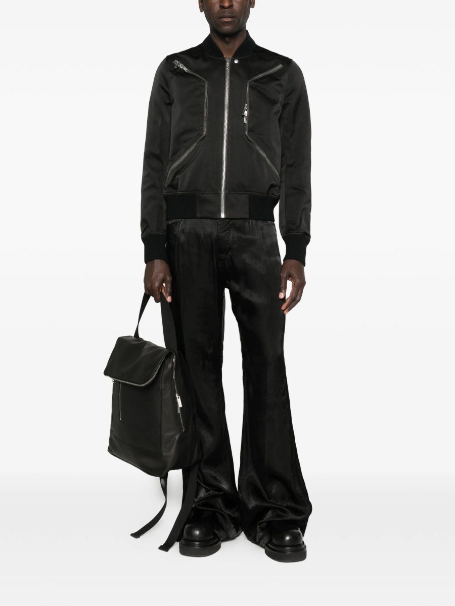 Bomber jacket Rick Owens neagra din poliester reciclat si lana - Img 2