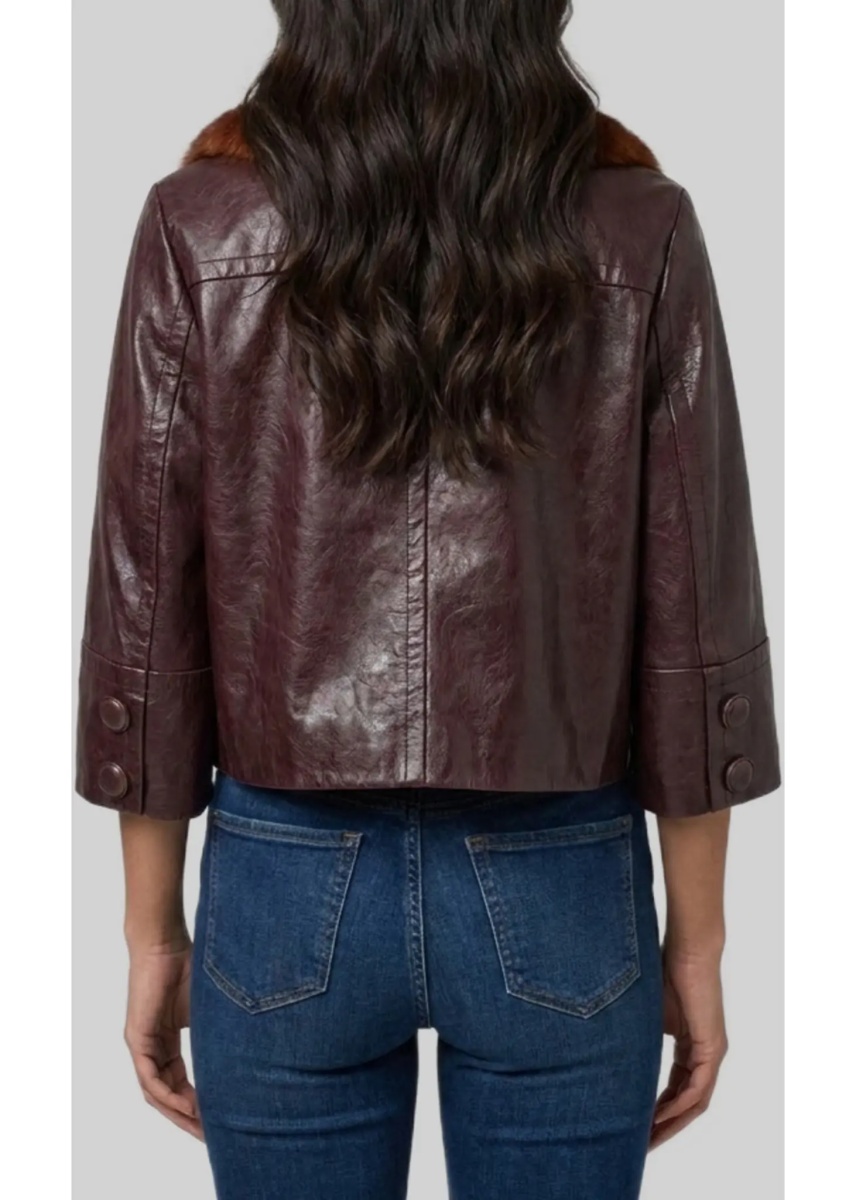 Bomber Short Leather Jacket - Img 2