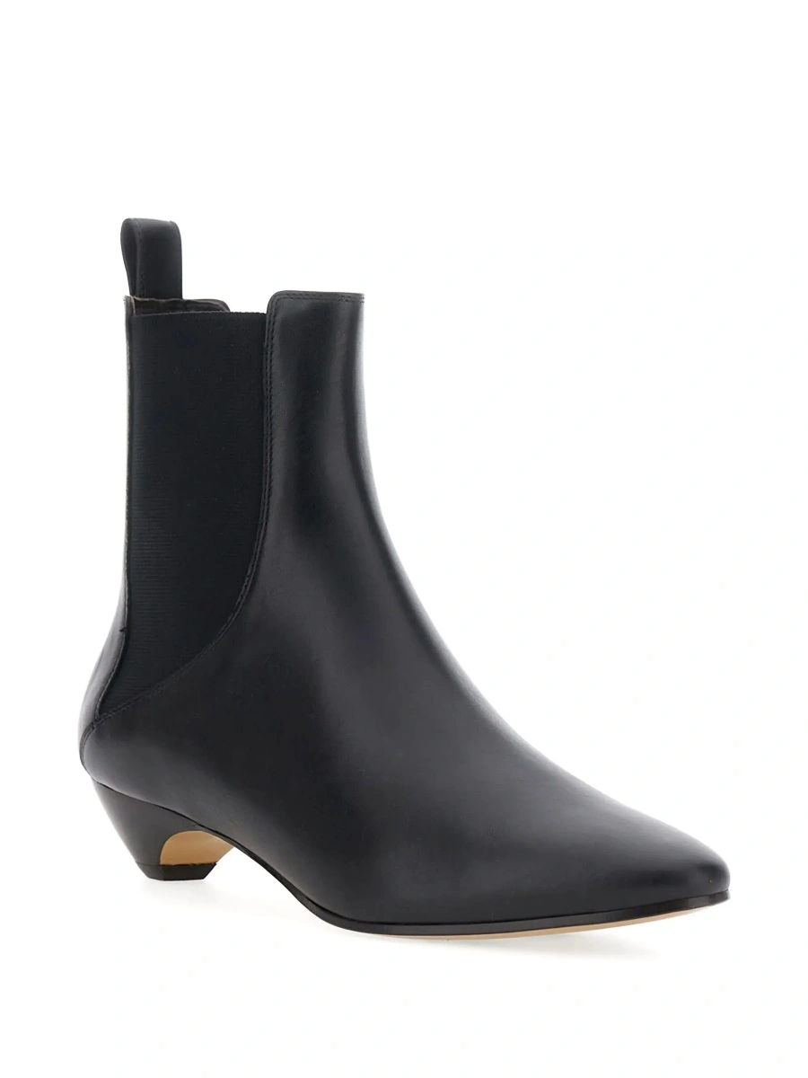 Botine 'Allegra Chelsea' Black Ankle Boots with Elastic Panels in Leather Woman - Img 5