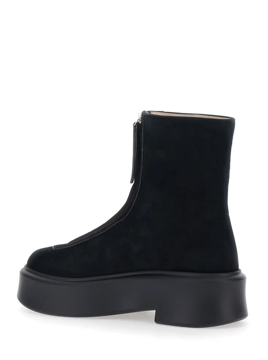 Botine Black Ankle Boots with Zip and Platform in Suede Woman - Img 2