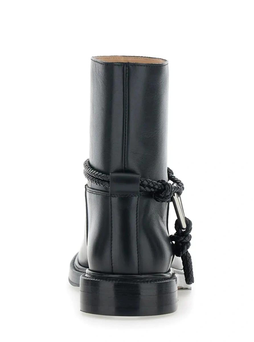 Botine Bottega Veneta negre din piele - Img 4