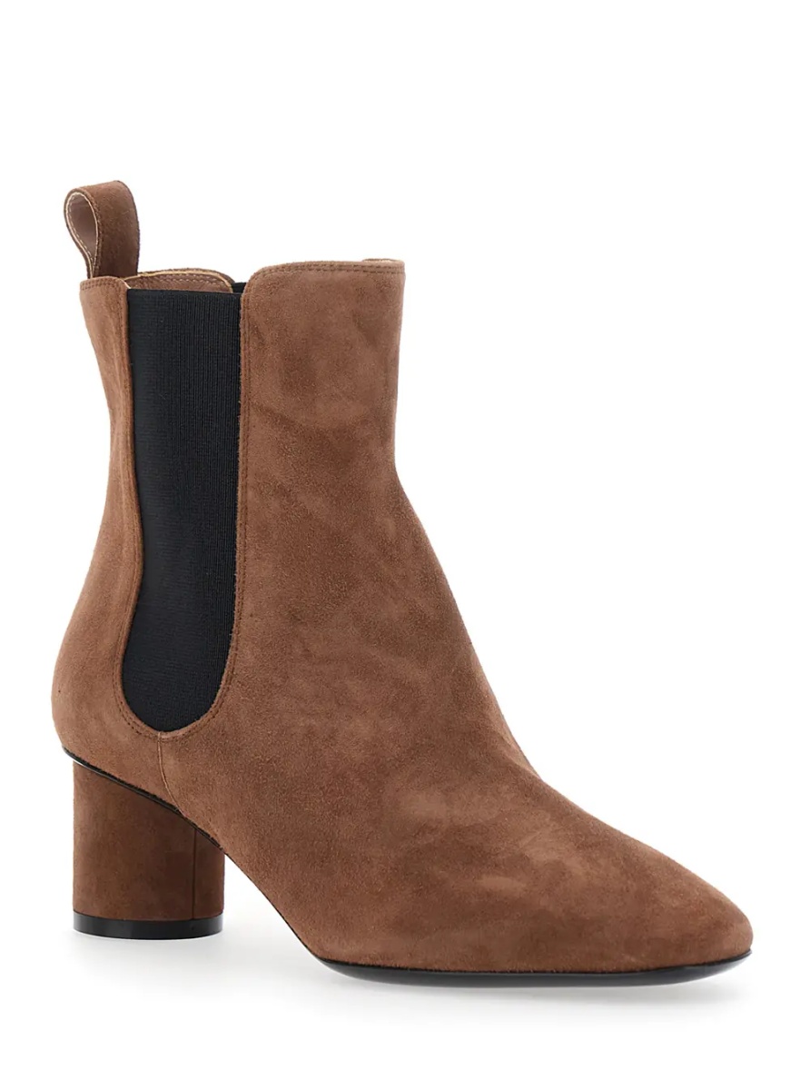 Botine Brown Ankle Boots with Elastic Side Panel in Suede Woman - Img 2