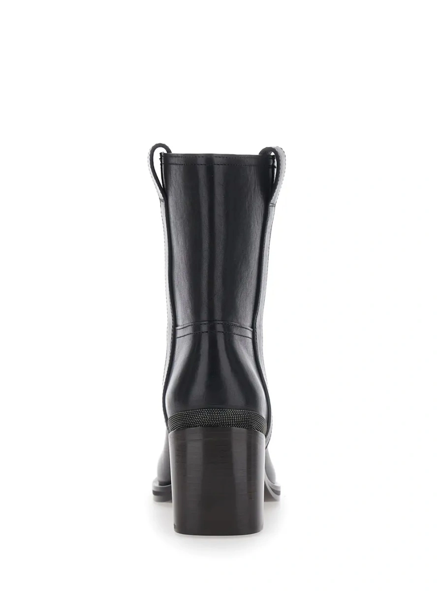 Botine Brunello Cucinelli negre din piele - Img 4