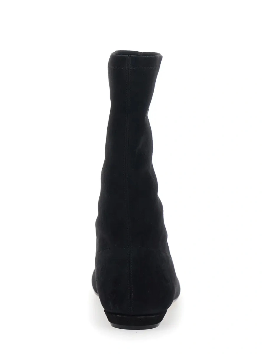 Botine 'Cindy' black ankle boots with low heel and pointed toe in suede Women - Img 4