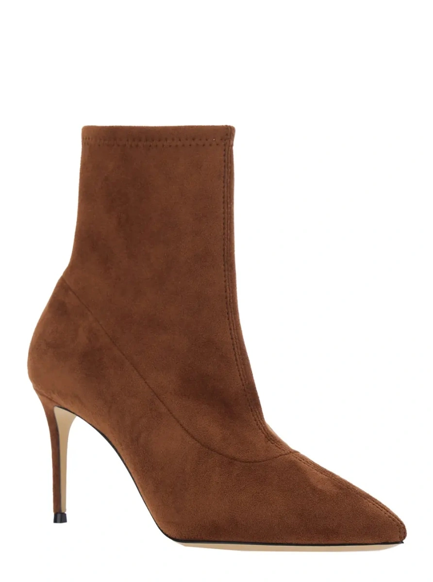Botine 'JULIA' brown Boots with pointed design in eco-suede for women - Img 2