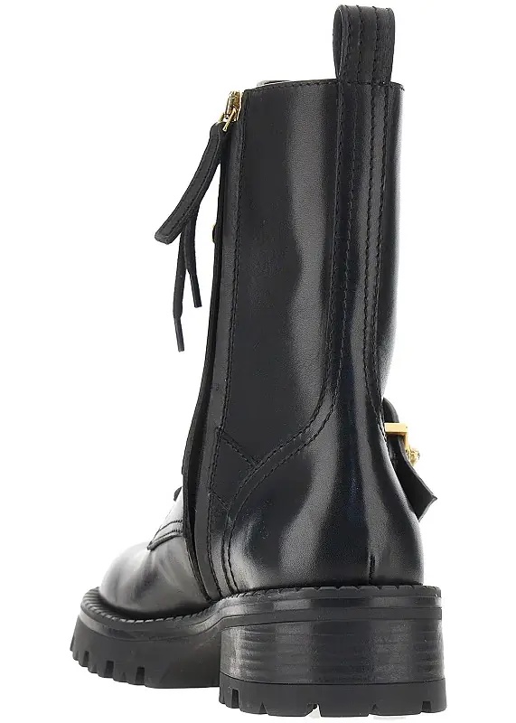 Botine Leather boots with Medusa detail - Img 3