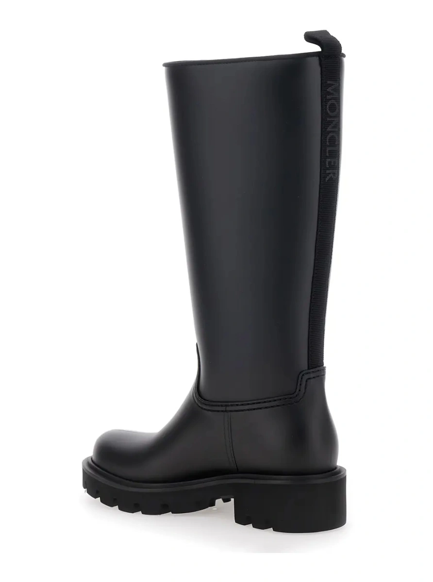 Botine Moncler negre din material textil - Img 3