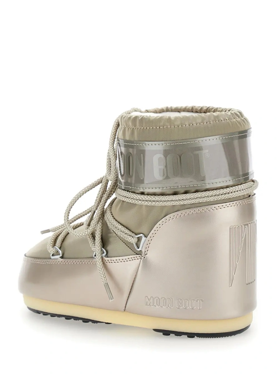 Botine Moon Boot gri din material textil - Img 3