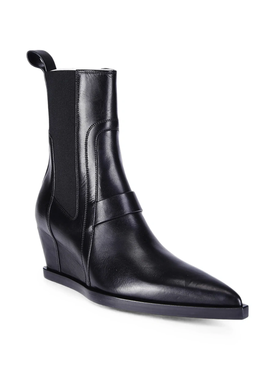 Botine Rick Owens negre din piele - Img 5