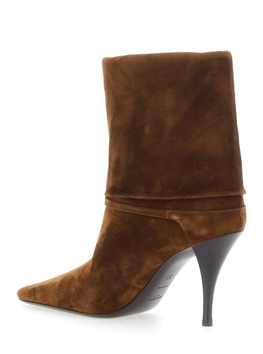 Botine Saint Laurent 'Niki' maro din piele intoarsa - Img 3