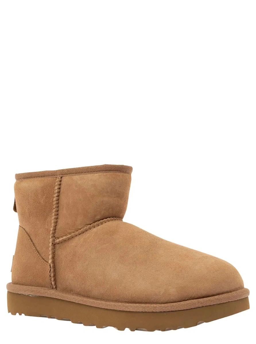 Botine UGG 'Classic Mini' bej din piele intoarsa - Img 2